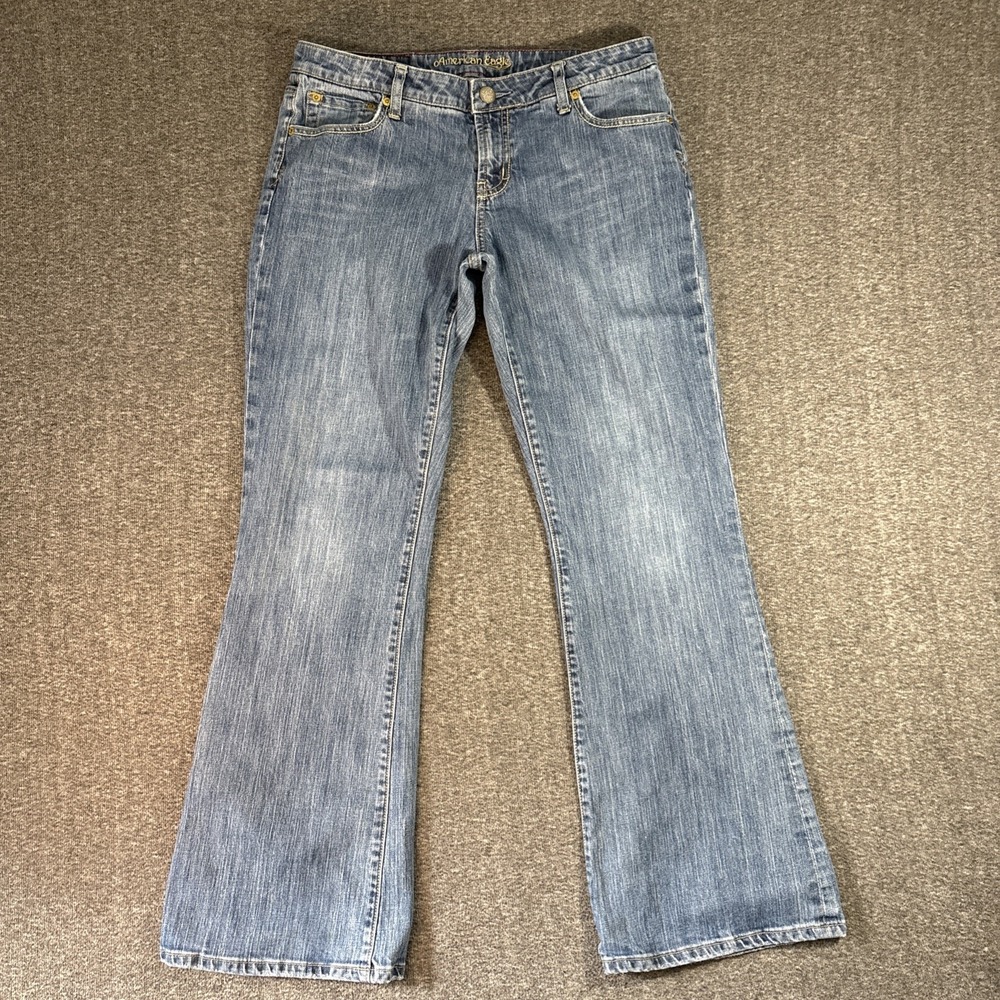American Eagle Women's Festival Flare Hipster Jeans Hippie Boho Retro Size 12